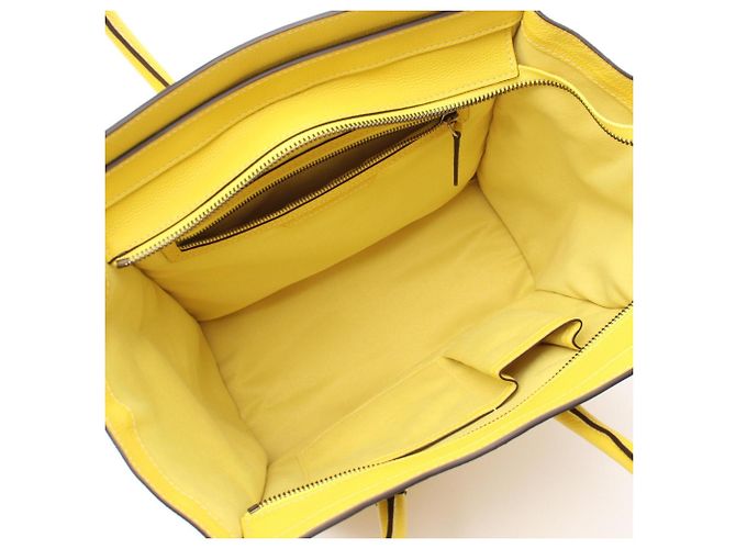 Céline Bolso de mano Celine Luggage Mini Shopper Amarillo - vista 3