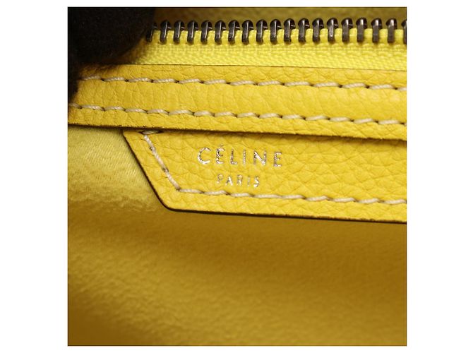 Céline Bolso de mano Celine Luggage Mini Shopper Amarillo - vista 4