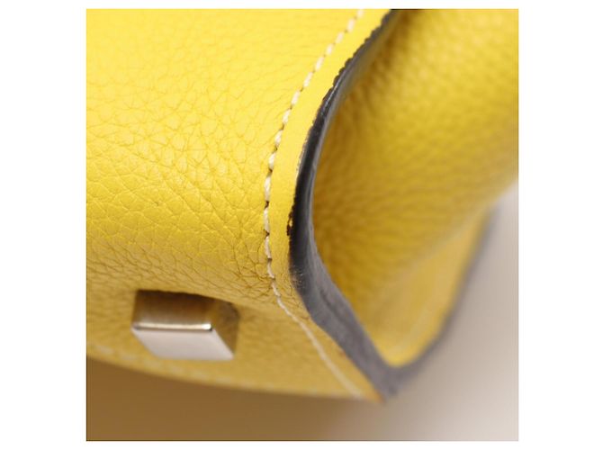Céline Bolso de mano Celine Luggage Mini Shopper Amarillo - vista 7