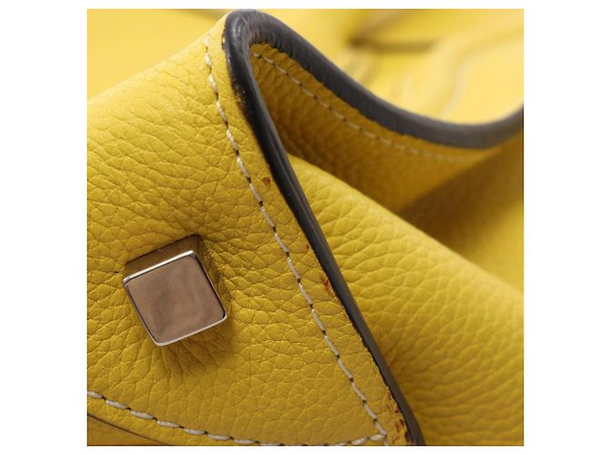Céline Bolso de mano Celine Luggage Mini Shopper Amarillo - vista 9