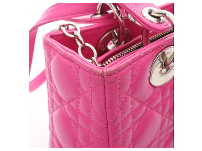 mala Christian Dior Lady Dior Medium Cannage Rosa - vista 5