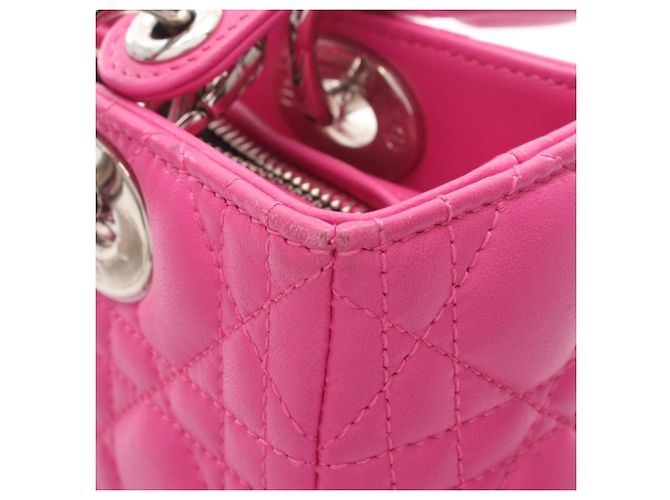 mala Christian Dior Lady Dior Medium Cannage Rosa - vista 6
