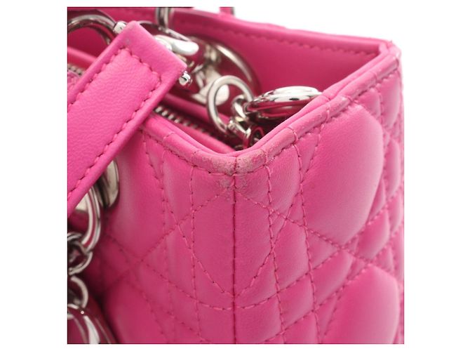 mala Christian Dior Lady Dior Medium Cannage Rosa - vista 7