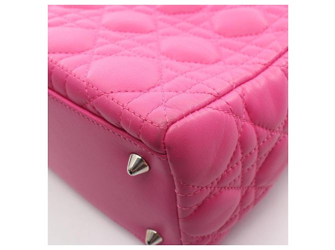 mala Christian Dior Lady Dior Medium Cannage Rosa - vista 9
