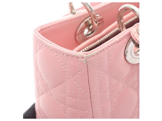 Borsa Christian Dior Lady Medium Cannage Rosa - vista 7