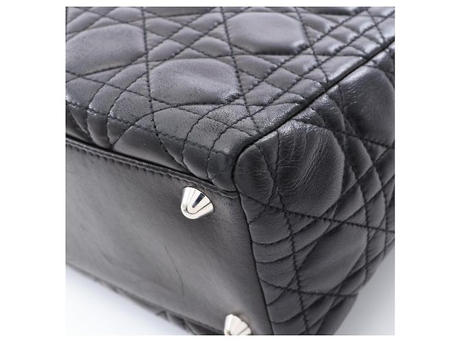 Borsa a mano 2-Way Lady Dior Large Cannage Christian Dior Nero - vista 8