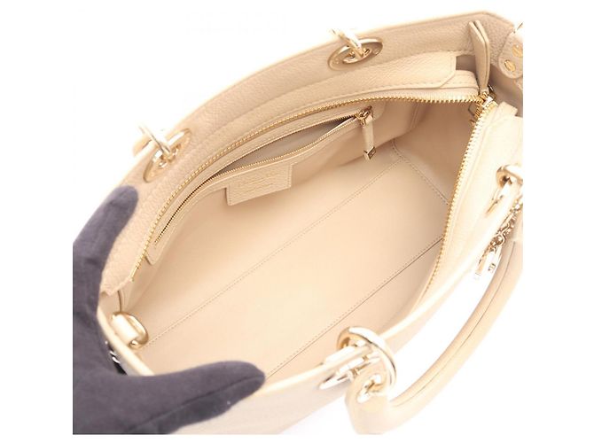 Christian Dior Dior Lady D-Sire Borsa a mano Medium 2-Way Beige - vista 3