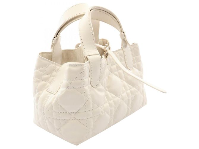 Borsa Christian Dior Dior Toujours Small Cannage Bianco - vista 2