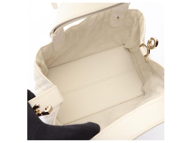 Borsa Christian Dior Dior Toujours Small Cannage Bianco - vista 3