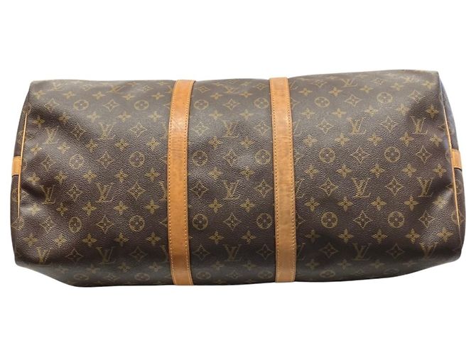 Louis Vuitton Keepall Bandoulière 55 Boston Bag Marrone - vista 3