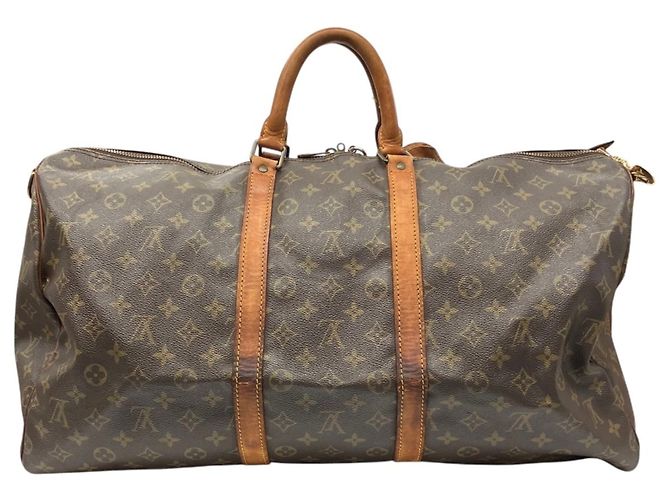 mala Louis Vuitton Keepall Bandoulière 55 Marrom - vista 2