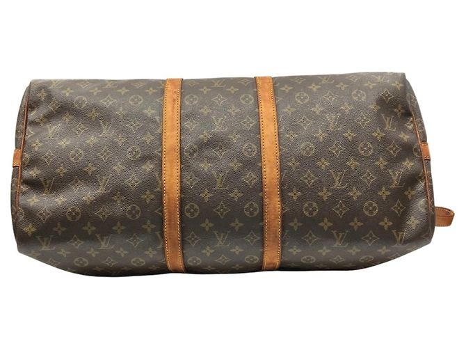 mala Louis Vuitton Keepall Bandoulière 55 Marrom - vista 3