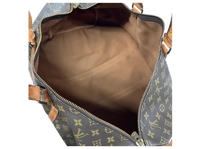 mala Louis Vuitton Keepall Bandoulière 55 Marrom - vista 8