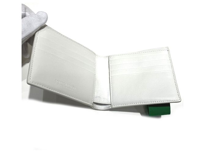 Cartera bi-fold Bottega Veneta Blanco Verde - vista 3