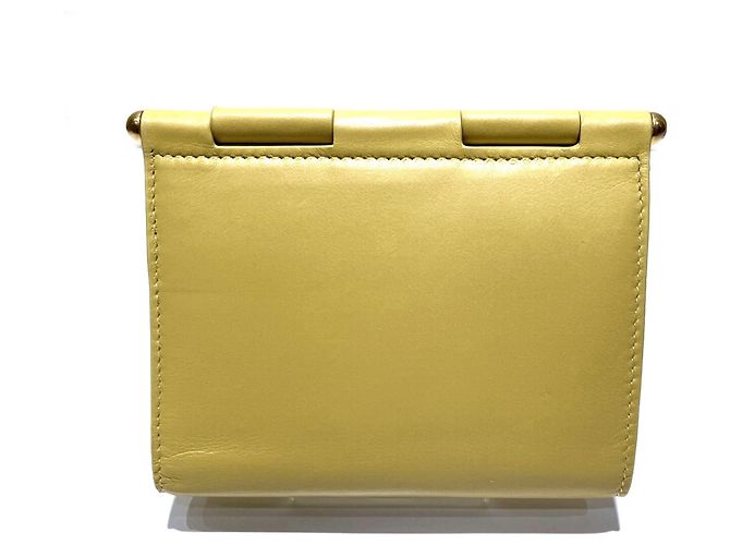 Cartera tri-fold de piel amarilla Bottega Veneta Amarillo - vista 2