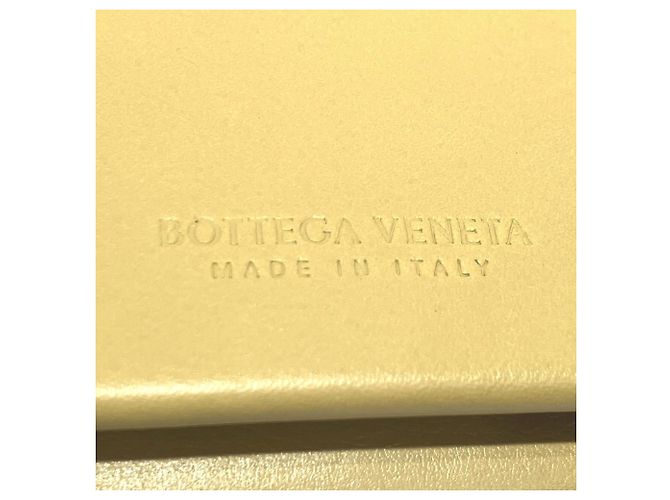 Cartera tri-fold de piel amarilla Bottega Veneta Amarillo - vista 4
