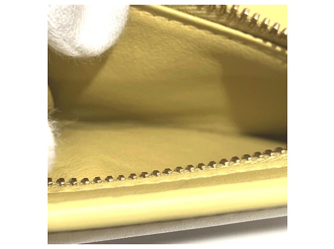 Cartera tri-fold de piel amarilla Bottega Veneta Amarillo - vista 5