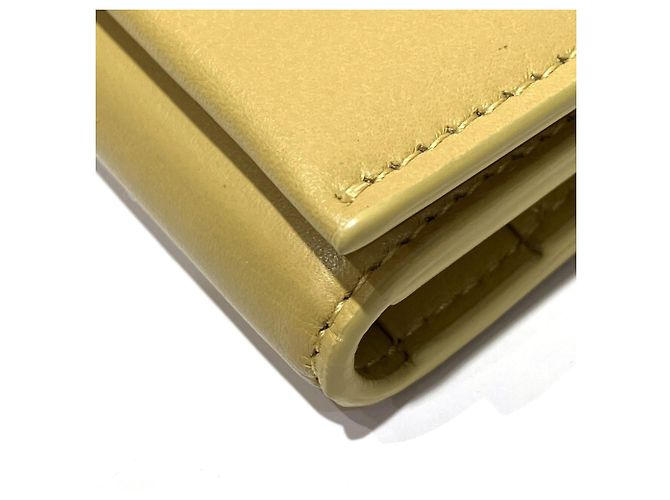 Cartera tri-fold de piel amarilla Bottega Veneta Amarillo - vista 8