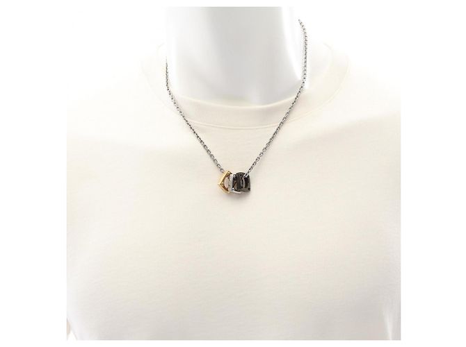 Louis Vuitton Monogram Bold Necklace Silvery Golden - view 7