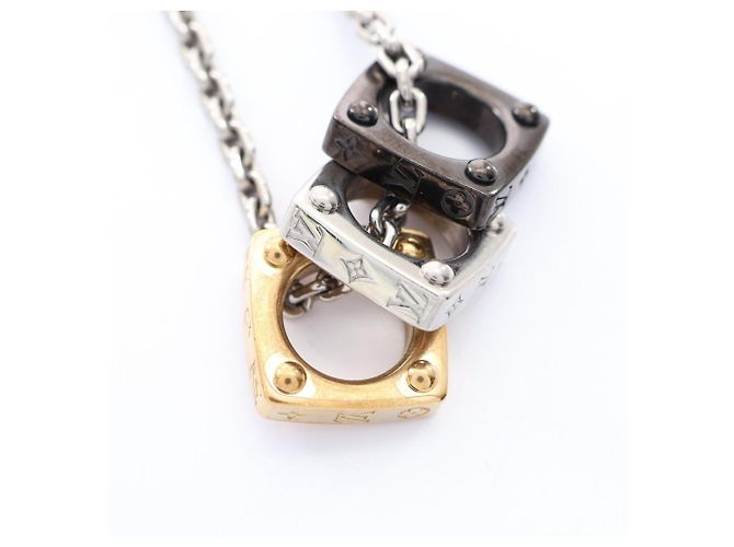 Louis Vuitton Monogram Bold Necklace Silvery Golden - view 8
