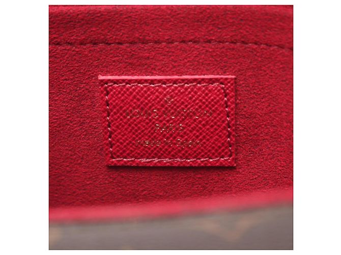 Borsa a tracolla Louis Vuitton Pochette Felicie Marrone Fuschia - vista 4