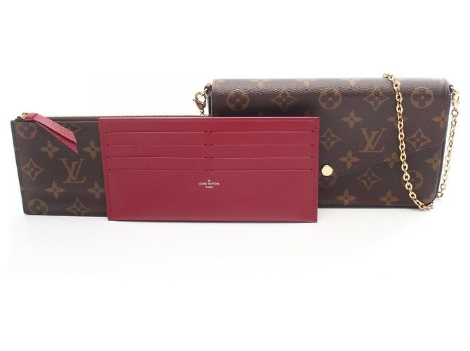 Borsa a tracolla Louis Vuitton Pochette Felicie Marrone Fuschia - vista 5