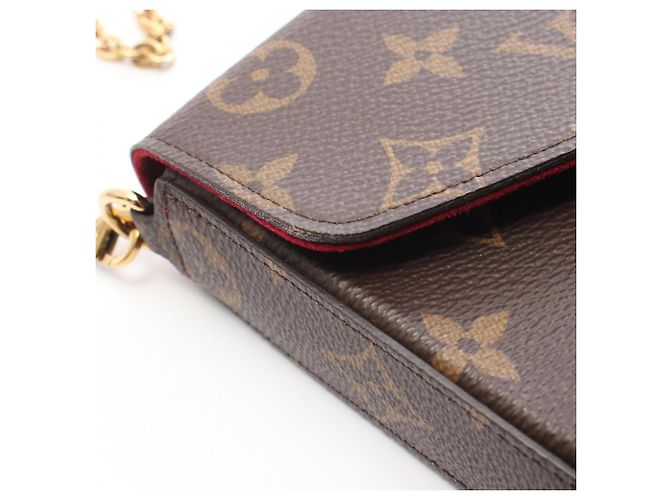 Borsa a tracolla Louis Vuitton Pochette Felicie Marrone Fuschia - vista 7