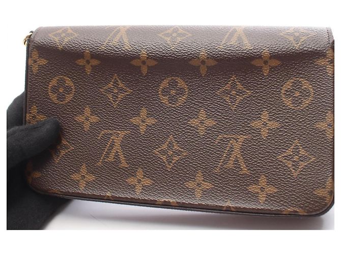 Borsa a tracolla Louis Vuitton Pochette Felicie Marrone Fuschia - vista 8