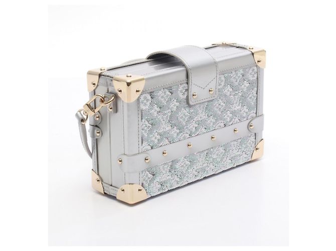 Borsa a tracolla Louis Vuitton Petite Malle Argento Bianco - vista 2