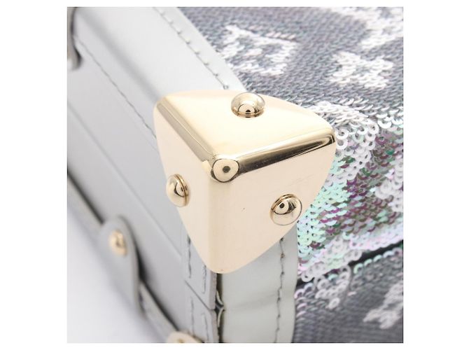 Borsa a tracolla Louis Vuitton Petite Malle Argento Bianco - vista 6