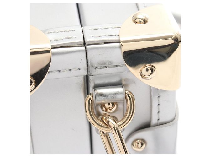 Borsa a tracolla Louis Vuitton Petite Malle Argento Bianco - vista 9