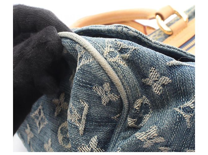 Borsa Louis Vuitton Neo Speedy in pelle denim blu - vista 10