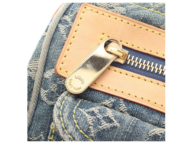 Borsa Louis Vuitton Neo Speedy in pelle denim blu - vista 11