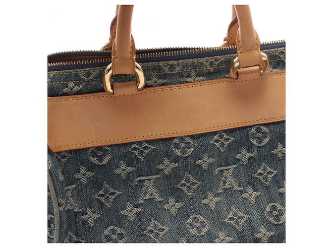 Borsa Louis Vuitton Neo Speedy in pelle denim blu - vista 14