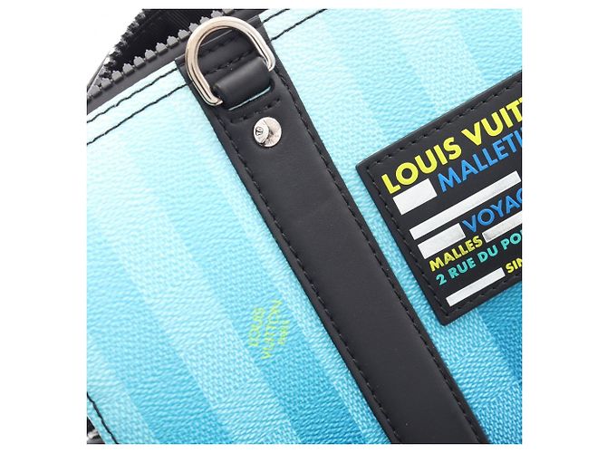 Louis Vuitton City Keepall Damier Stripe Schultertasche Blau Mehrfarben - Ansicht 8