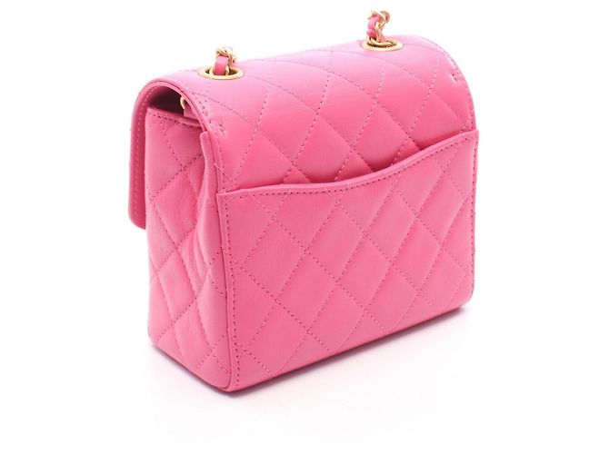 Borsa a tracolla Mini Flap Chain Chanel Matelassé Rosa - vista 2