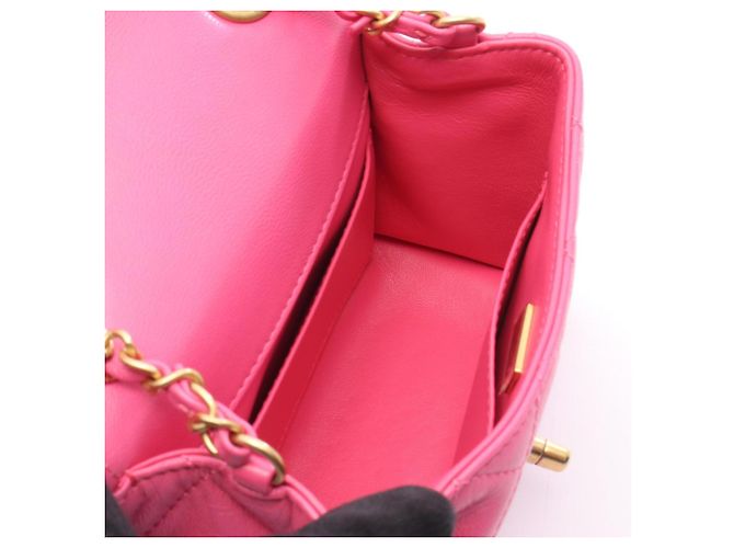 Borsa a tracolla Mini Flap Chain Chanel Matelassé Rosa - vista 3