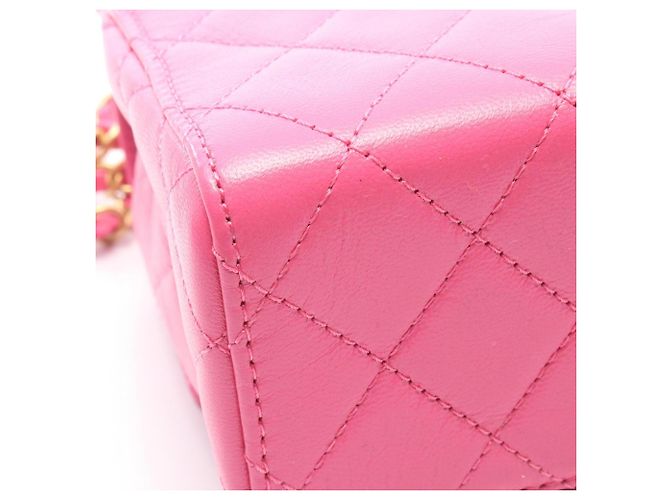 Borsa a tracolla Mini Flap Chain Chanel Matelassé Rosa - vista 7