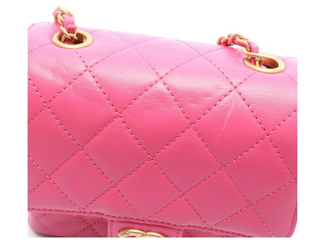 Borsa a tracolla Mini Flap Chain Chanel Matelassé Rosa - vista 8