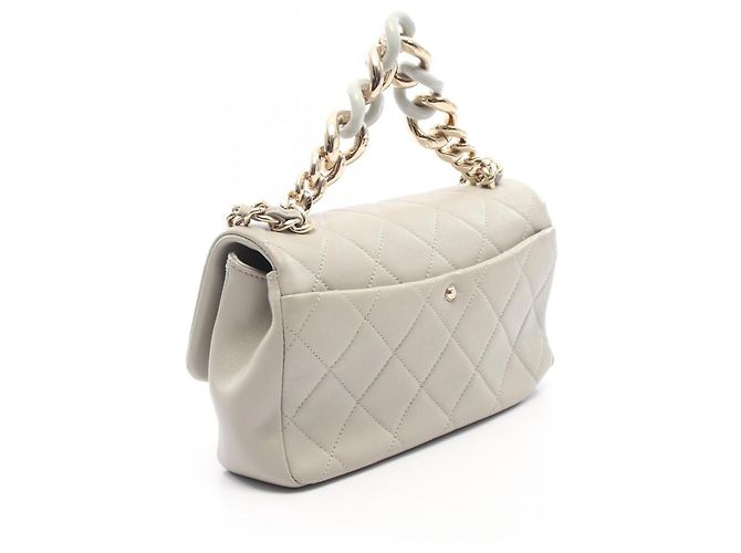 Chanel Matelassé Handtasche aus grauem Lammleder Braun - Ansicht 2