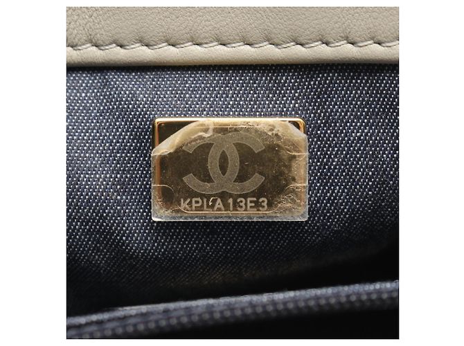 Chanel Matelassé Handtasche aus grauem Lammleder Braun - Ansicht 5
