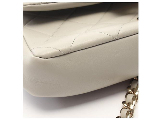 Chanel Matelassé Handtasche aus grauem Lammleder Braun - Ansicht 7