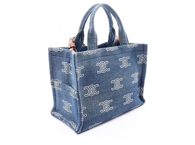 Céline Celine Small Cabas 2-Way Tote Bag Braun Marineblau - Ansicht 2