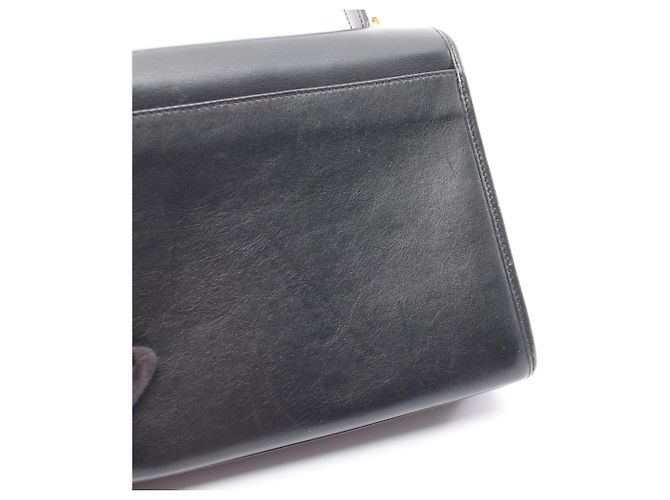 Céline Celine Gancini Handtasche aus schwarzem Leder - Ansicht 10