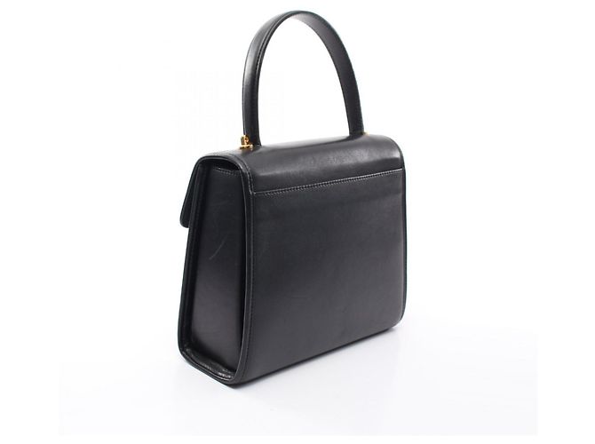 Céline Celine Gancini Handtasche aus schwarzem Leder - Ansicht 2