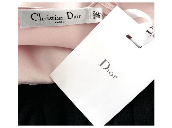 Christian Dior x Raf Simons Pre-Fall 2014 Camisola de seda com tranças Rosa Azul escuro - vista 5