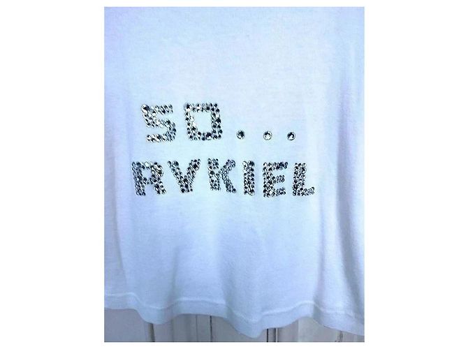 Top de algodón blanco Sonia Rykiel 'So Sonia' con strass - vista 13