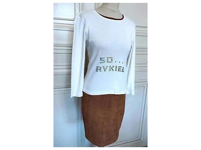 Top de algodón blanco Sonia Rykiel 'So Sonia' con strass - vista 2