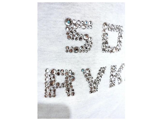 Top de algodón blanco Sonia Rykiel 'So Sonia' con strass - vista 3