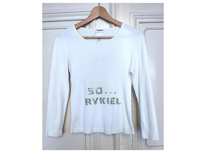 Top de algodón blanco Sonia Rykiel 'So Sonia' con strass - vista 5